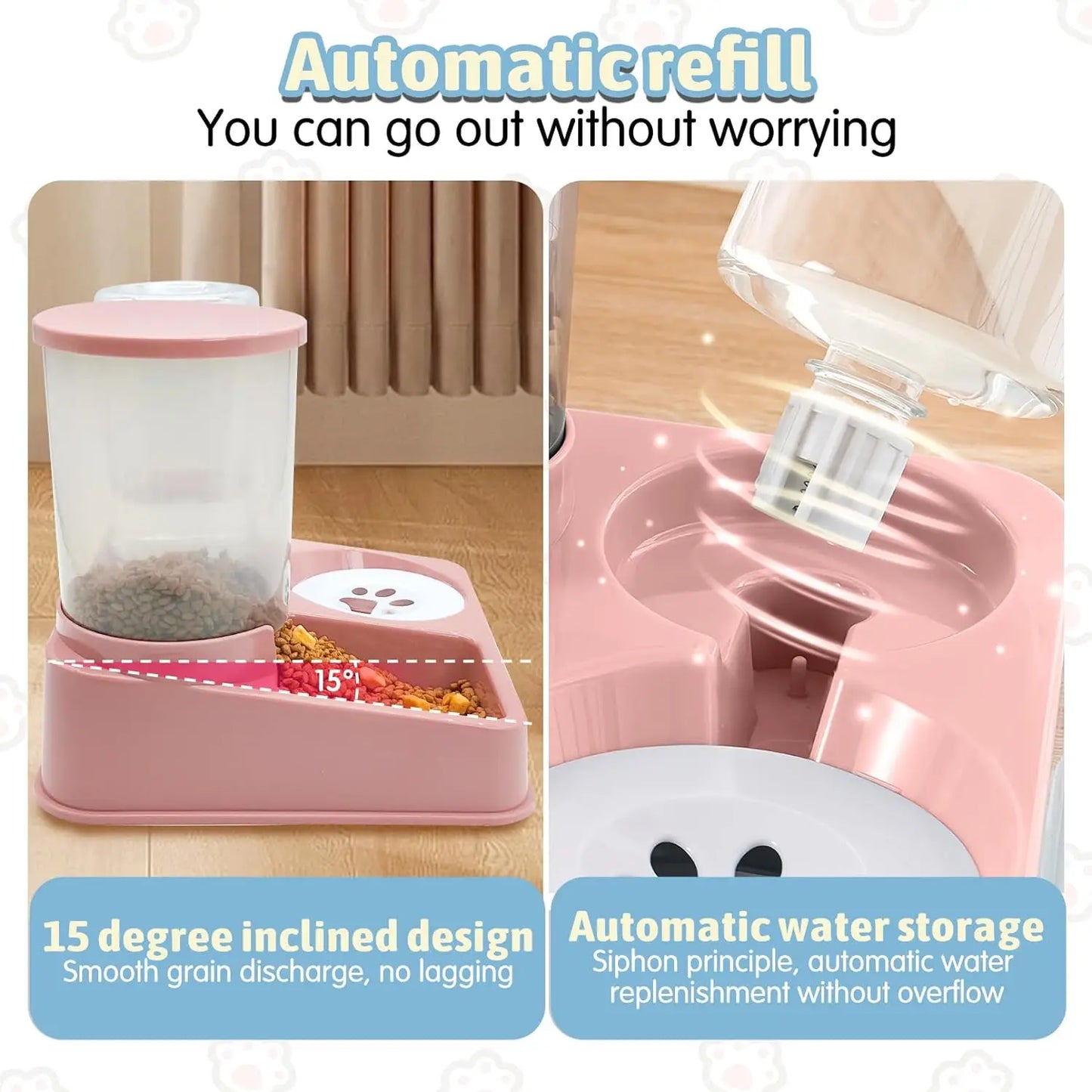 Automatic Cat Feeder & Water Dispenser Set