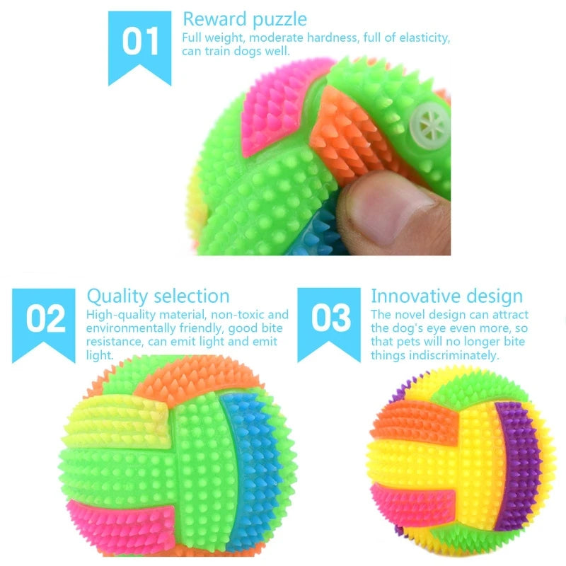 Glow & Squeak Dog Chew Ball