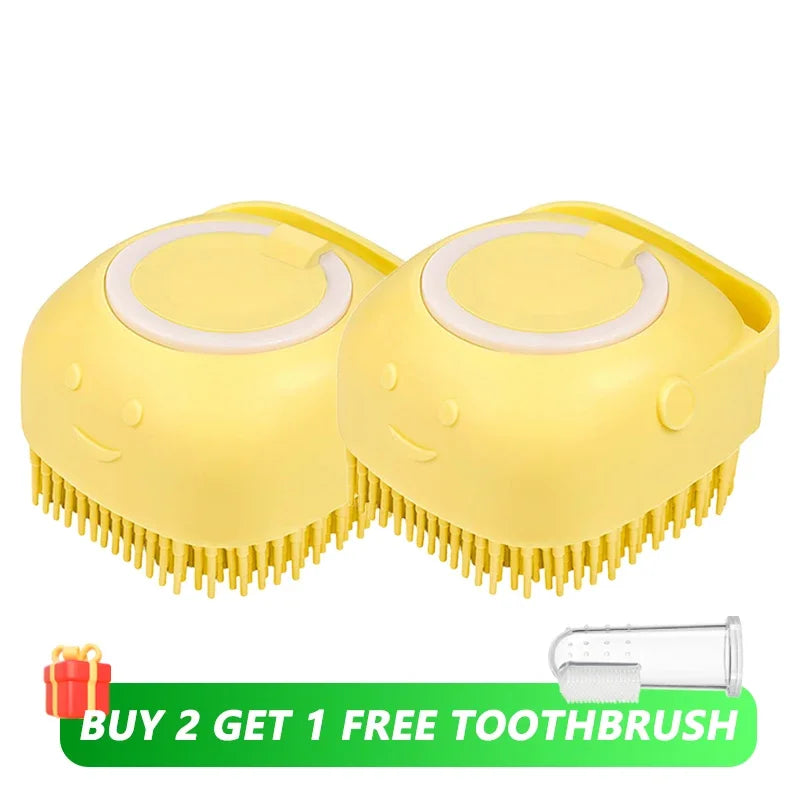 Dog Shower Brush with Shampoo Tank