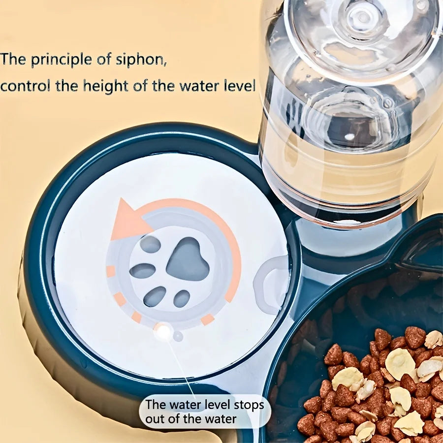 Tilted Pet Bowl Set with Auto Water Feeder