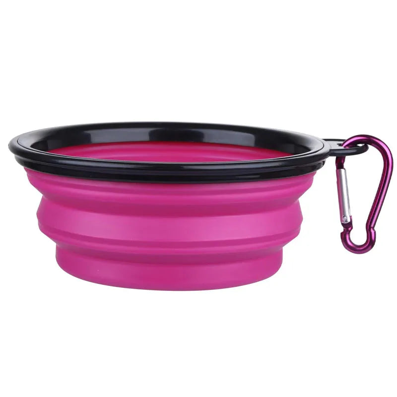 Folding Silicone Dog Bowl with Food & Water