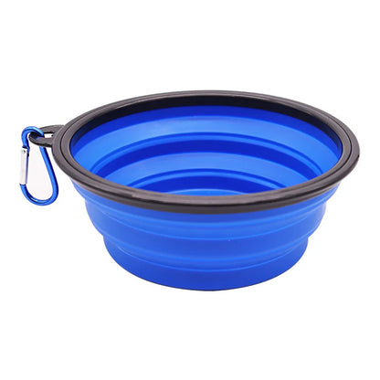 Folding Silicone Dog Bowl with Food & Water