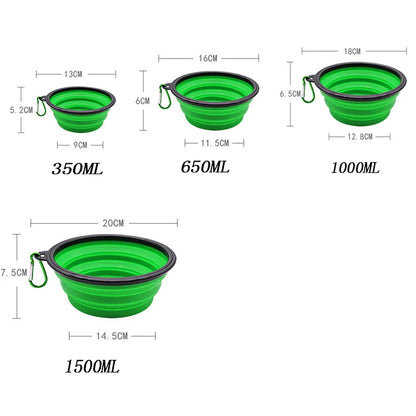 Folding Silicone Dog Bowl with Food & Water