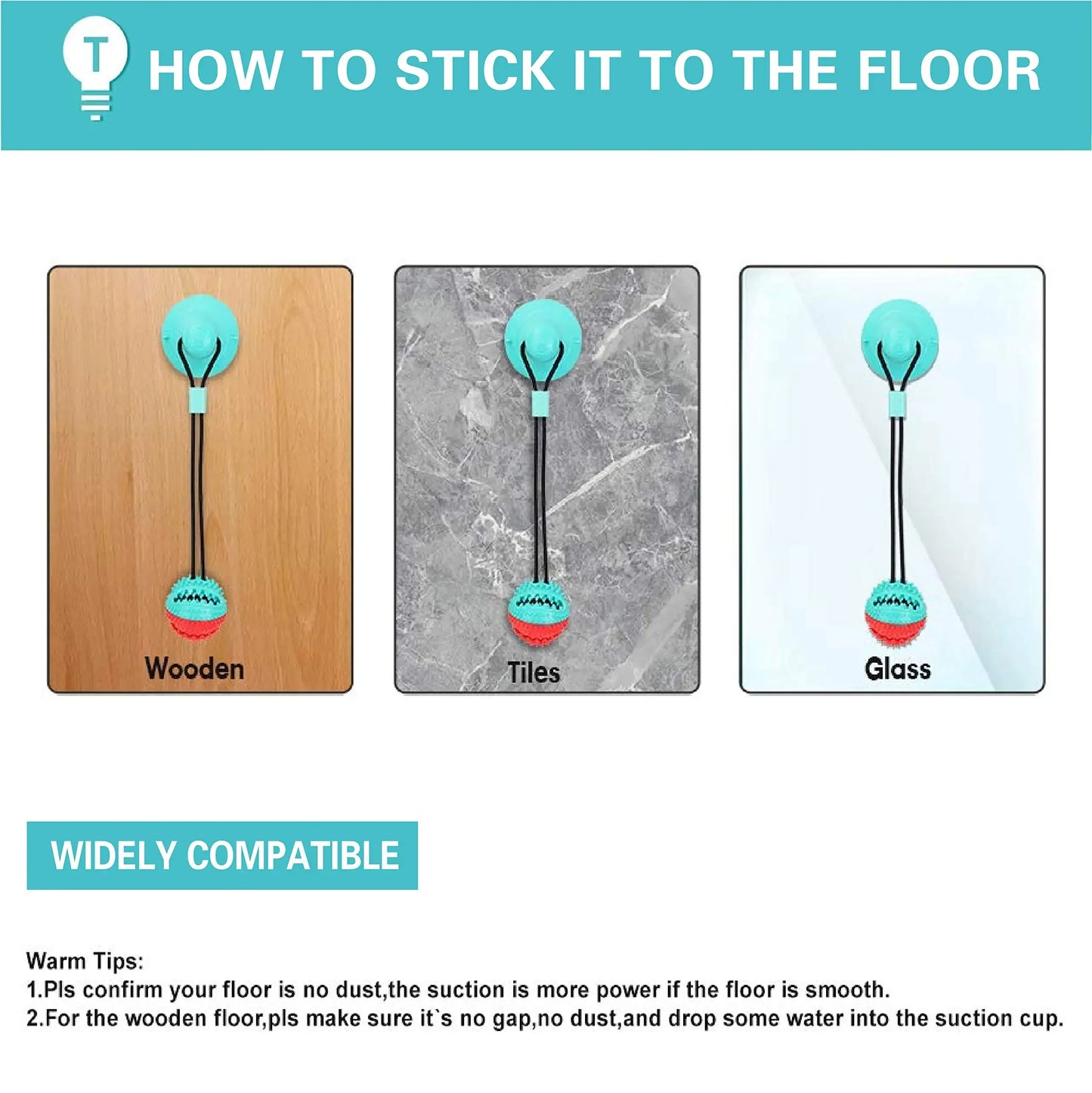 Indestructible Suction Cup Tug Toy