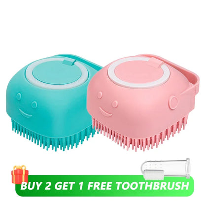 Dog Shower Brush with Shampoo Tank