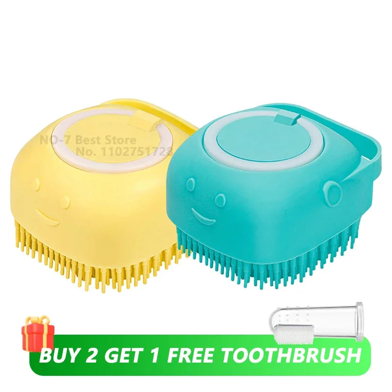 Dog Shower Brush with Shampoo Tank