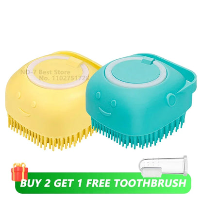 Dog Shower Brush with Shampoo Tank