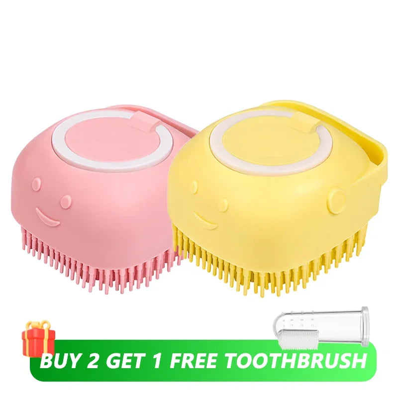 Dog Shower Brush with Shampoo Tank