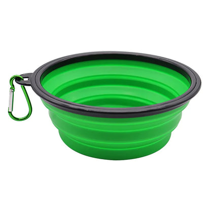Folding Silicone Dog Bowl with Food & Water