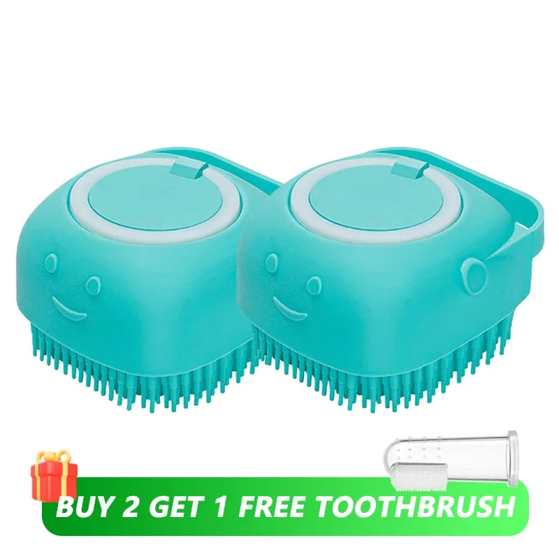 Dog Shower Brush with Shampoo Tank
