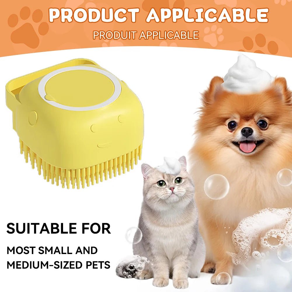 Dog Shower Brush with Shampoo Tank