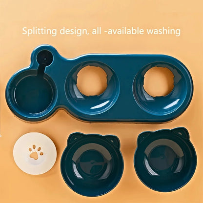 Tilted Pet Bowl Set with Auto Water Feeder