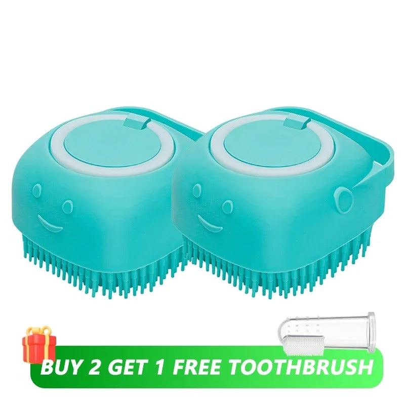 Dog Shower Brush with Shampoo Tank