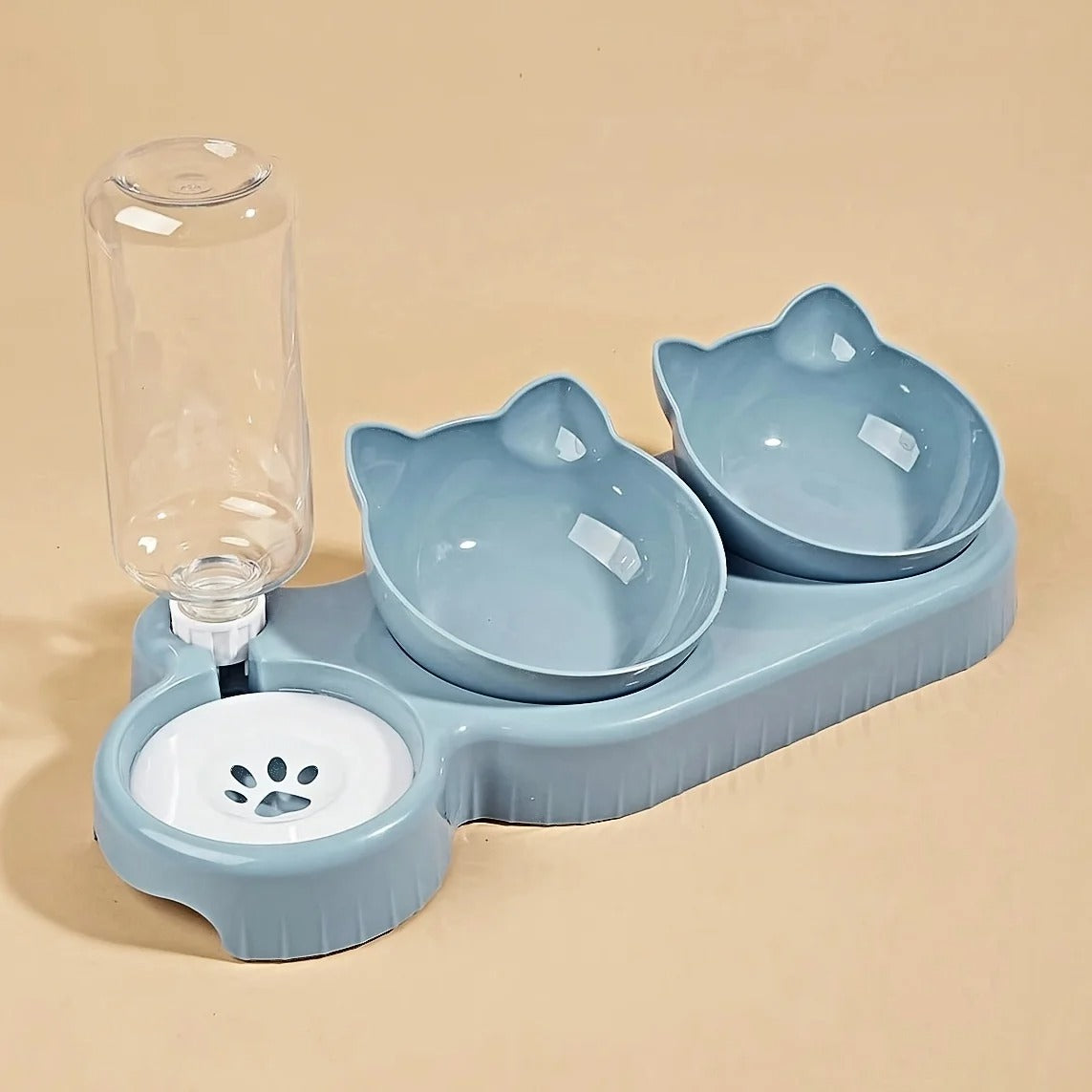 Tilted Pet Bowl Set with Auto Water Feeder