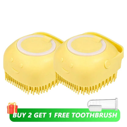 Dog Shower Brush with Shampoo Tank